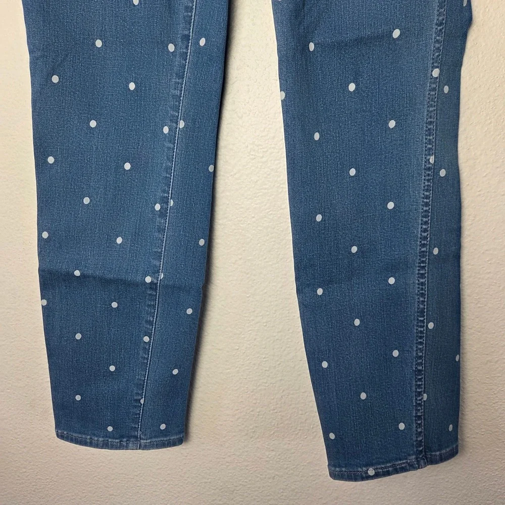 J Crew Vintage Straight‎ Jeans Polka Dot Print Stretch Denim Pants Size 25